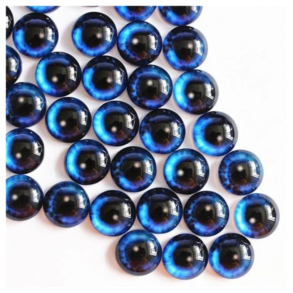 50pcs 6mm-10mm Glass Cabochon Pendant Settings – Dark Blue / 6mm, Dark Blue / 8mm, Dark Blue / 10mm