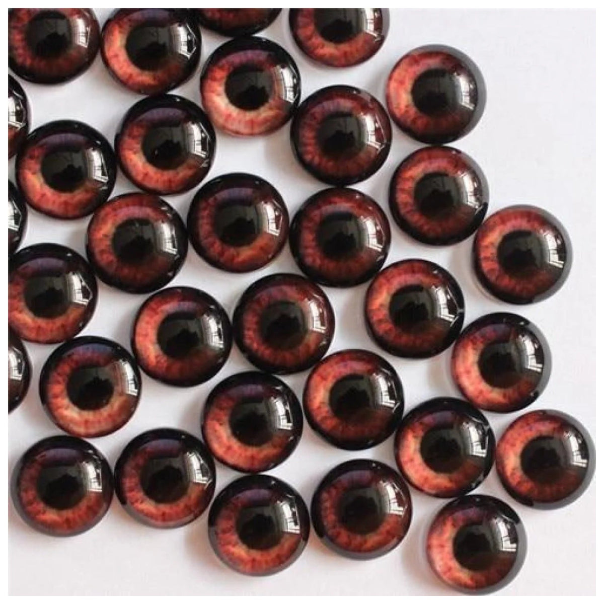 50pcs 6mm-10mm Glass Cabochon Pendant Settings – Dark Red / 6mm, Dark Red / 8mm, Dark Red / 10mm