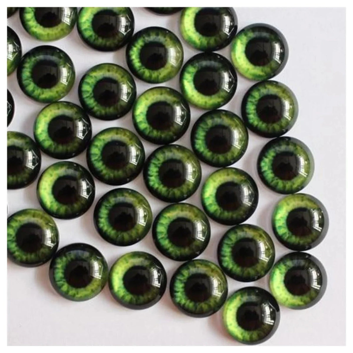 50pcs 6mm-10mm Glass Cabochon Pendant Settings – Green / 6mm, Green / 8mm, Green / 10mm