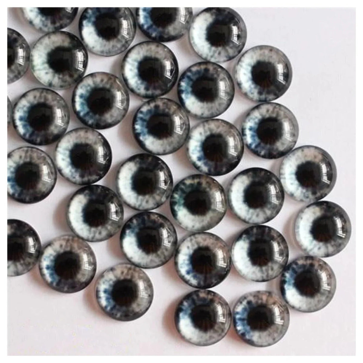 50pcs 6mm-10mm Glass Cabochon Pendant Settings – Light Grey / 6mm, Light Grey / 8mm, Light Grey / 10mm