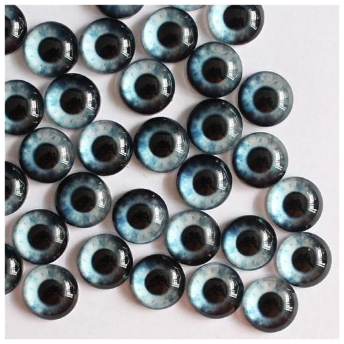 50pcs 6mm-10mm Glass Cabochon Pendant Settings – Pale Blue / 6mm, Pale Blue / 8mm, Pale Blue / 10mm