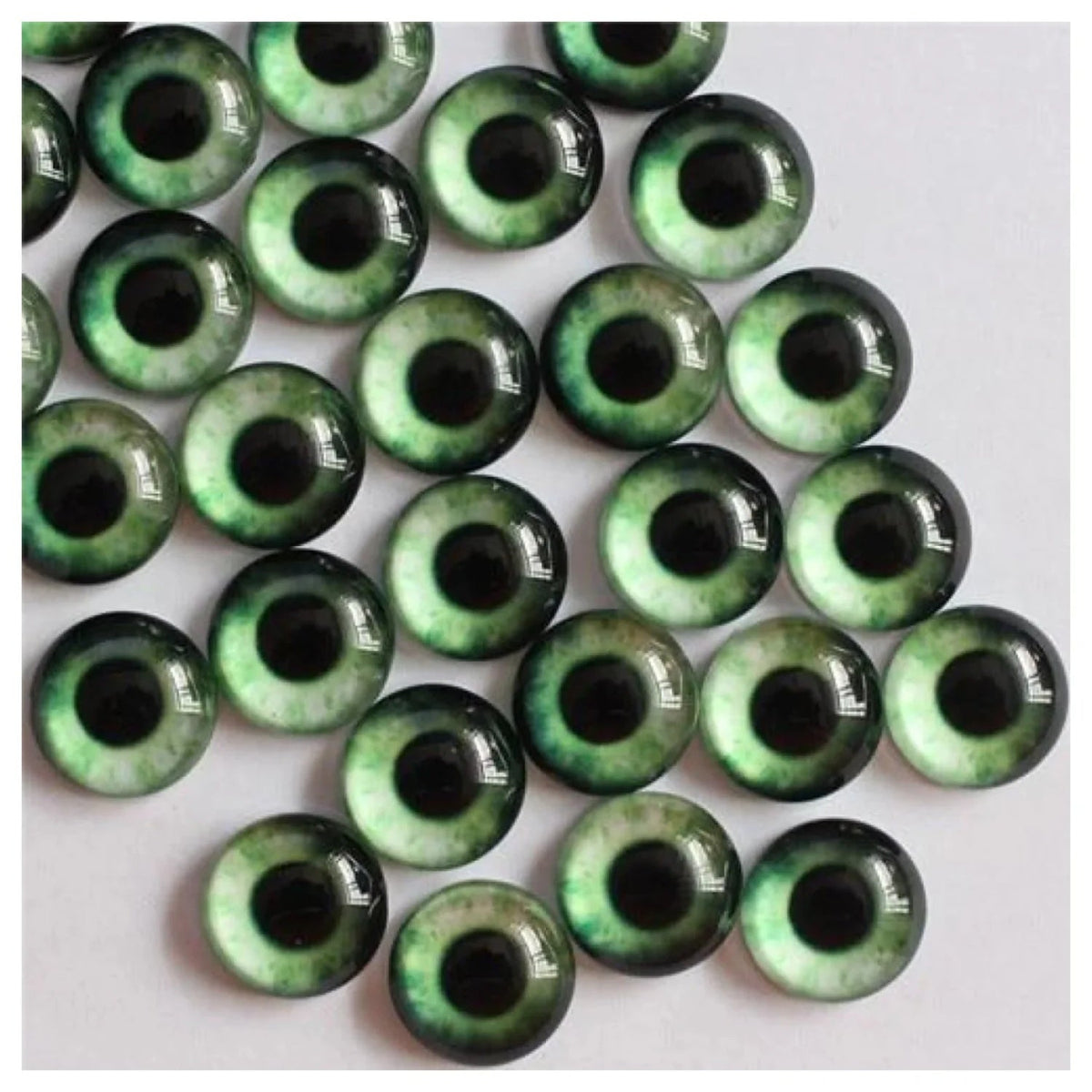 50pcs 6mm-10mm Glass Cabochon Pendant Settings – Pale Green / 6mm, Pale Green / 8mm, Pale Green / 10mm