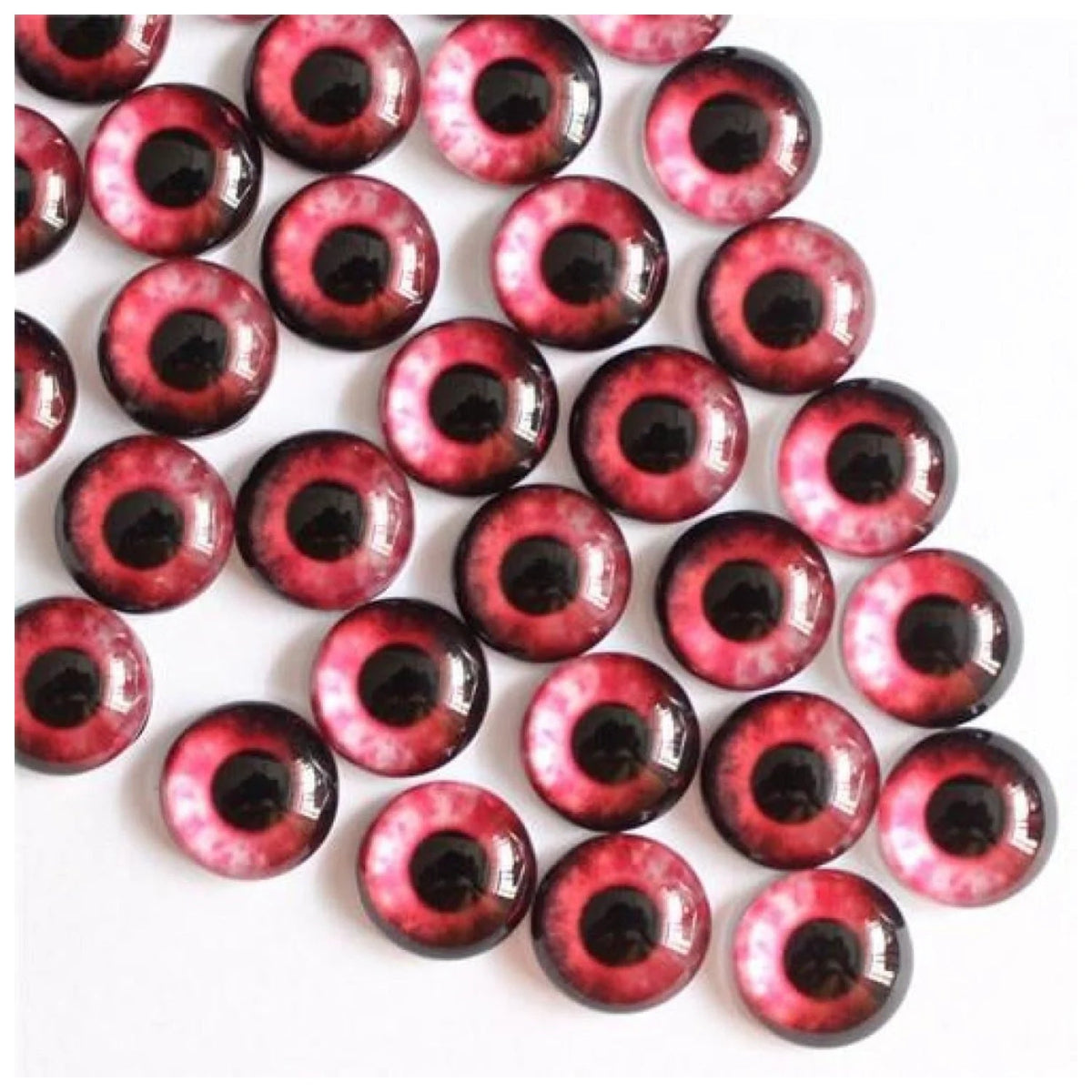 50pcs 6mm-10mm Glass Cabochon Pendant Settings – Pale Red / 6mm, Pale Red / 8mm, Pale Red / 10mm