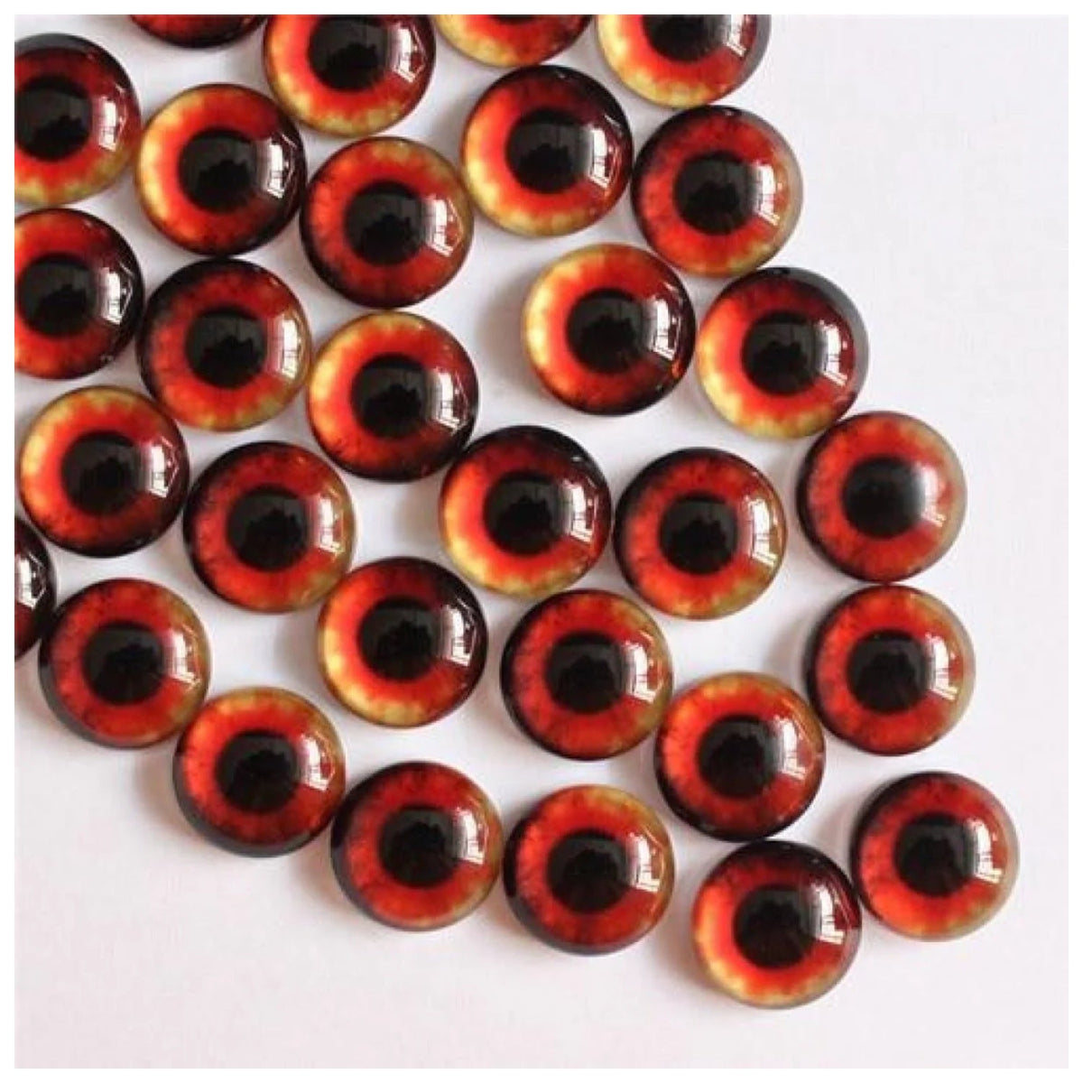 50pcs 6mm-10mm Glass Cabochon Pendant Settings – Red / 6mm, Red / 8mm, Red / 10mm