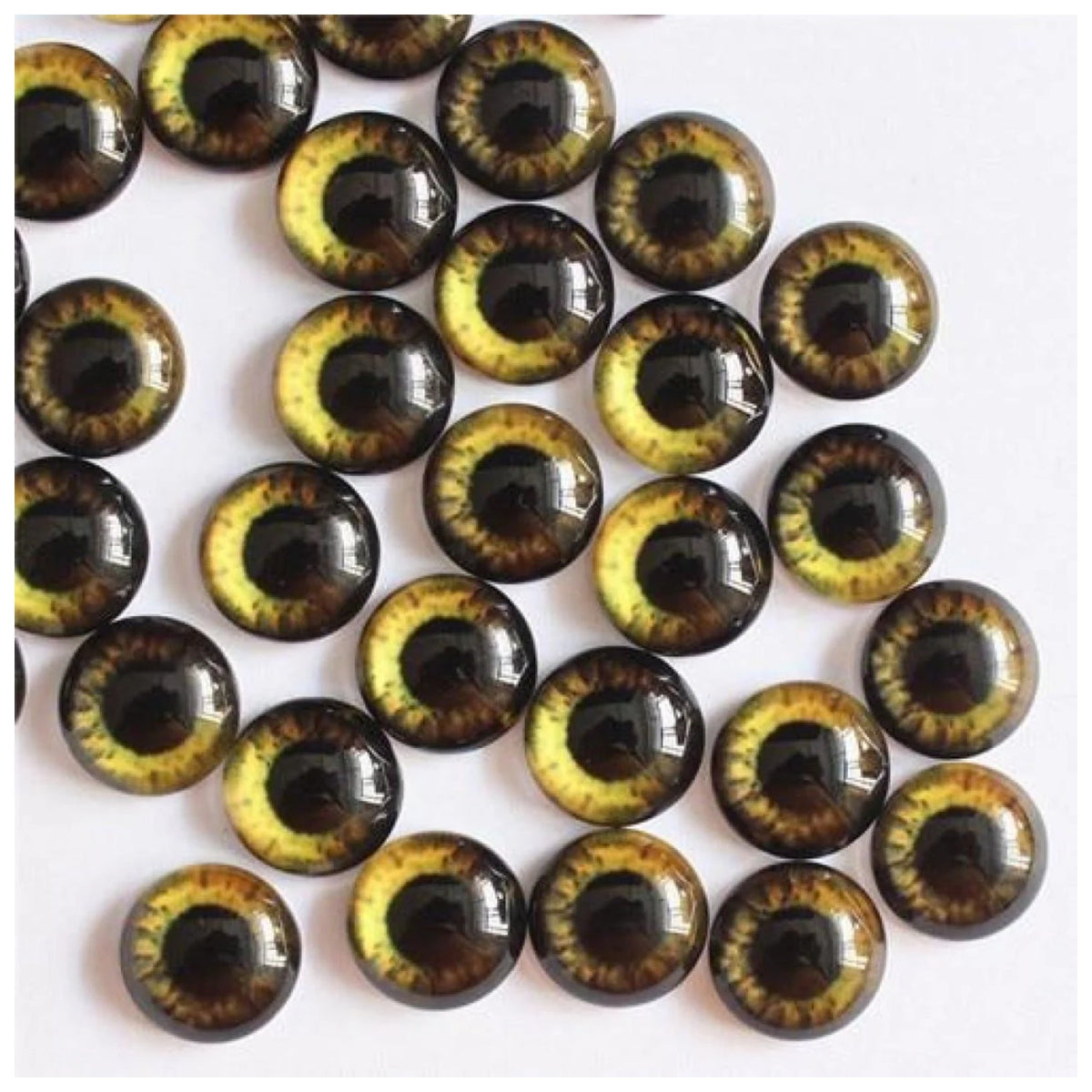 50pcs 6mm-10mm Glass Cabochon Pendant Settings – Yellow / 6mm, Yellow / 8mm, Yellow / 10mm
