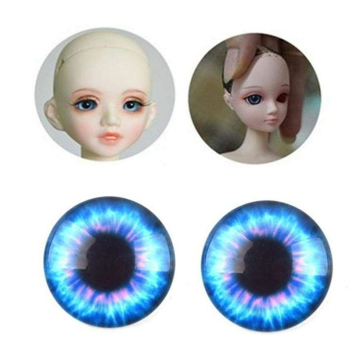 50 pcs 6mm Glass Doll Eyes Cabochon Craft