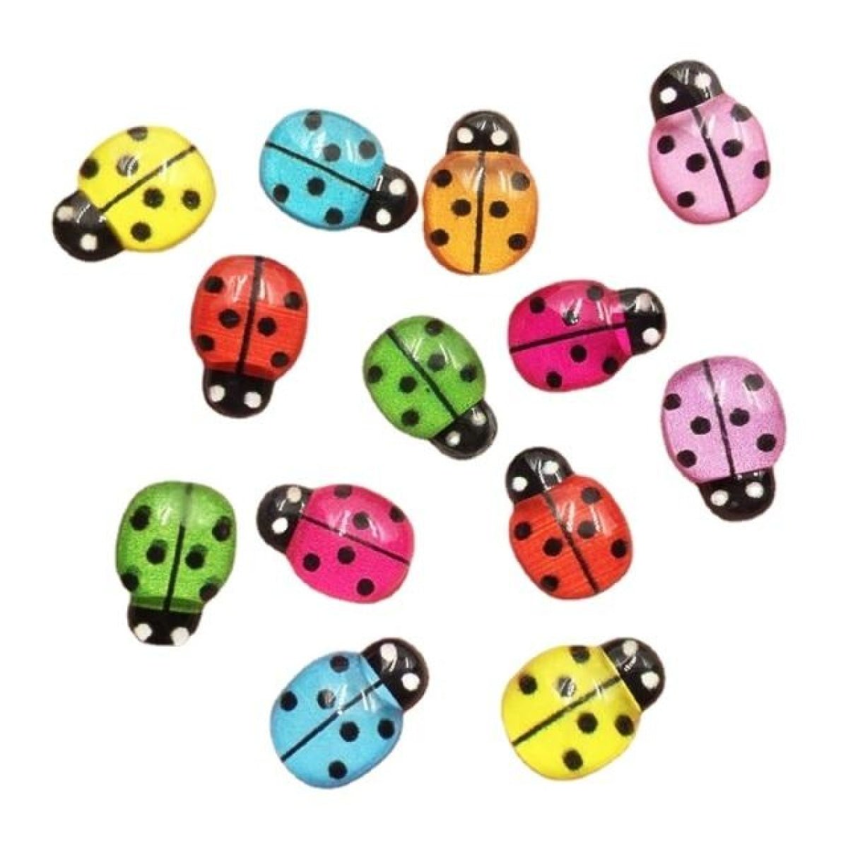 50pcs Ladybug Resin Flat Back Mini DIY Scrapbooking Shapes – Mixed
