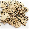 50pcs Natural Wood Christmas Pendant Ornaments 30mm