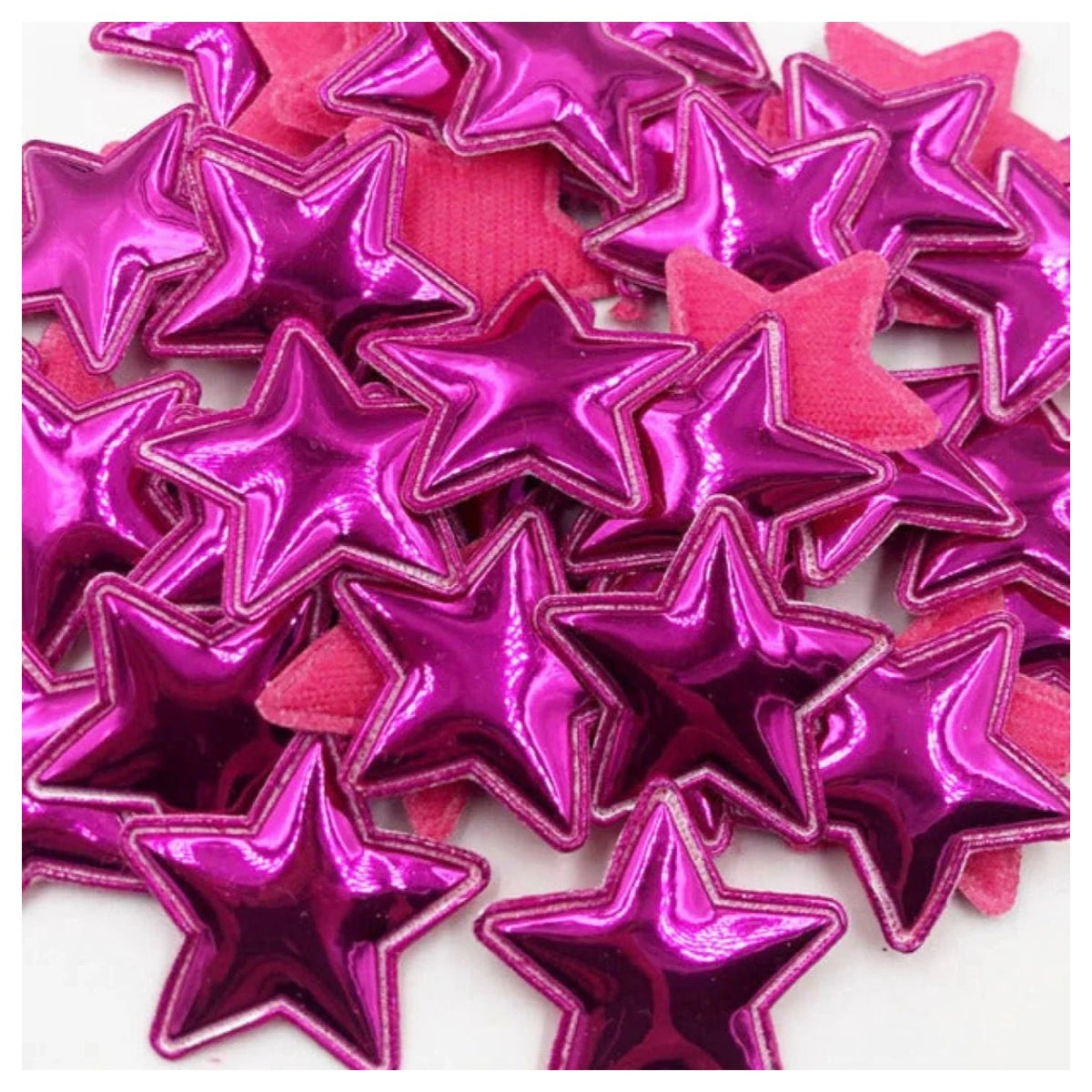 50pcs Glossy Shiny Star Shaped Padded Clothing Patches