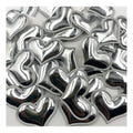 50pcs Glossy Shiny Padded Heart Shaped Garment Appliques – Silver