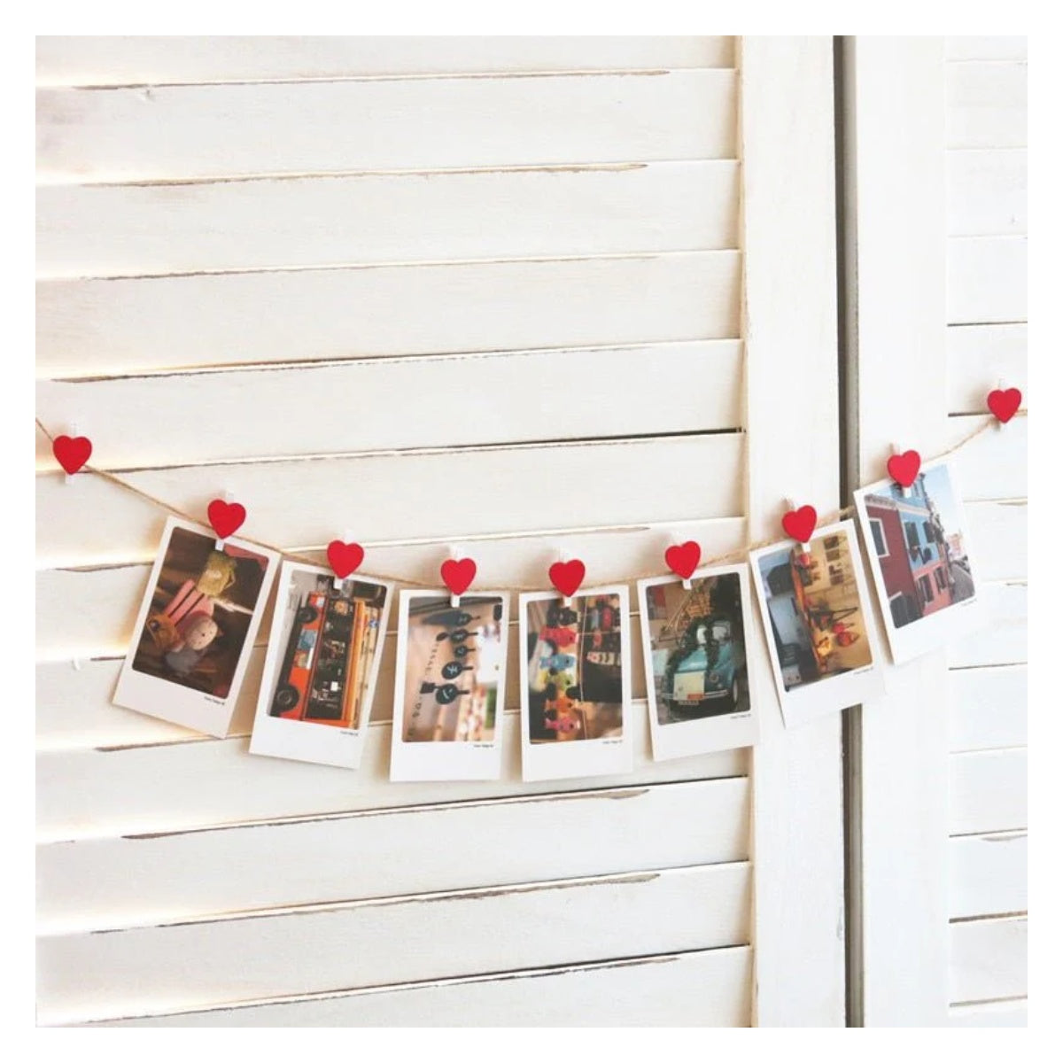 Mini Heart Shape Wood Clips – 50pcs Red
