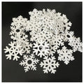 50pcs Natural Wood Craft Christmas Ornament Set – White Snow