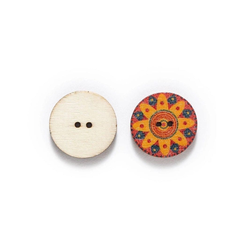 50pcs Retro Wood Buttons 15-25mm