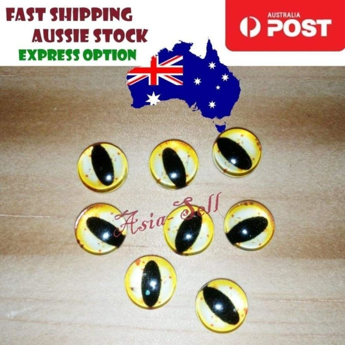 50pcs Round 10mm Glass Doll Eyes Model C