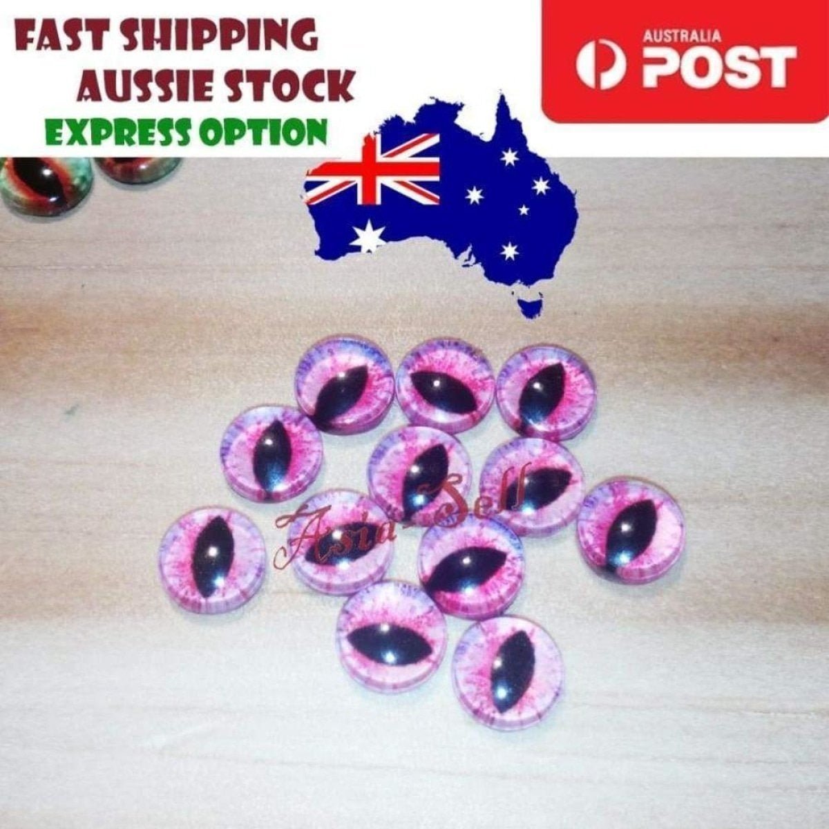 50pcs 10mm Round Glass Doll Eyes – Assorted Colours
