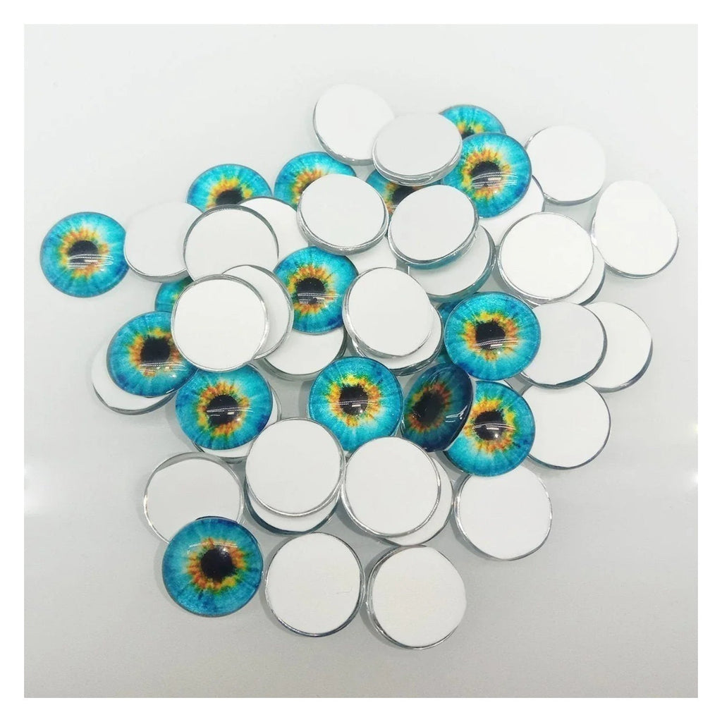 50 Round 8mm Glass Eyes Dragon Lizard Frog Eyeballs