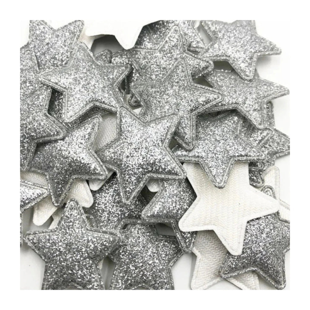 50pcs Sparkling Padded Glitter Stars Appliques