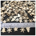 50pcs Natural Wood Christmas Pendants 15mm Trees Stars Snow