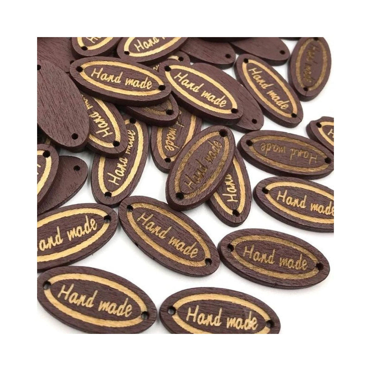 50pcs Wooden Bag Labels Sewing Tags for Clothing