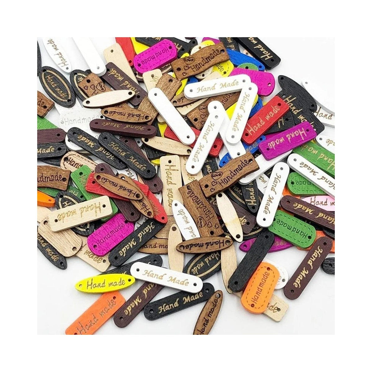 50pcs Wooden Bag Labels Sewing Tags for Clothing
