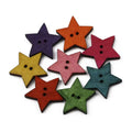 50pcs 23mm Star Shape Buttons 2 Hole Wooden Buttons