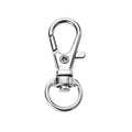 50pcs 30mm Lobster Clasp Swivel Trigger Clips Snap Hooks Key Ring – A single silver-colored metal lobster clasp swivel trigger clip with a snap hook, designed for use in keyring applications.