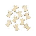 50 Angels 19mm Natural Wood Christmas Pendants – Wooden angel shapes on a white background