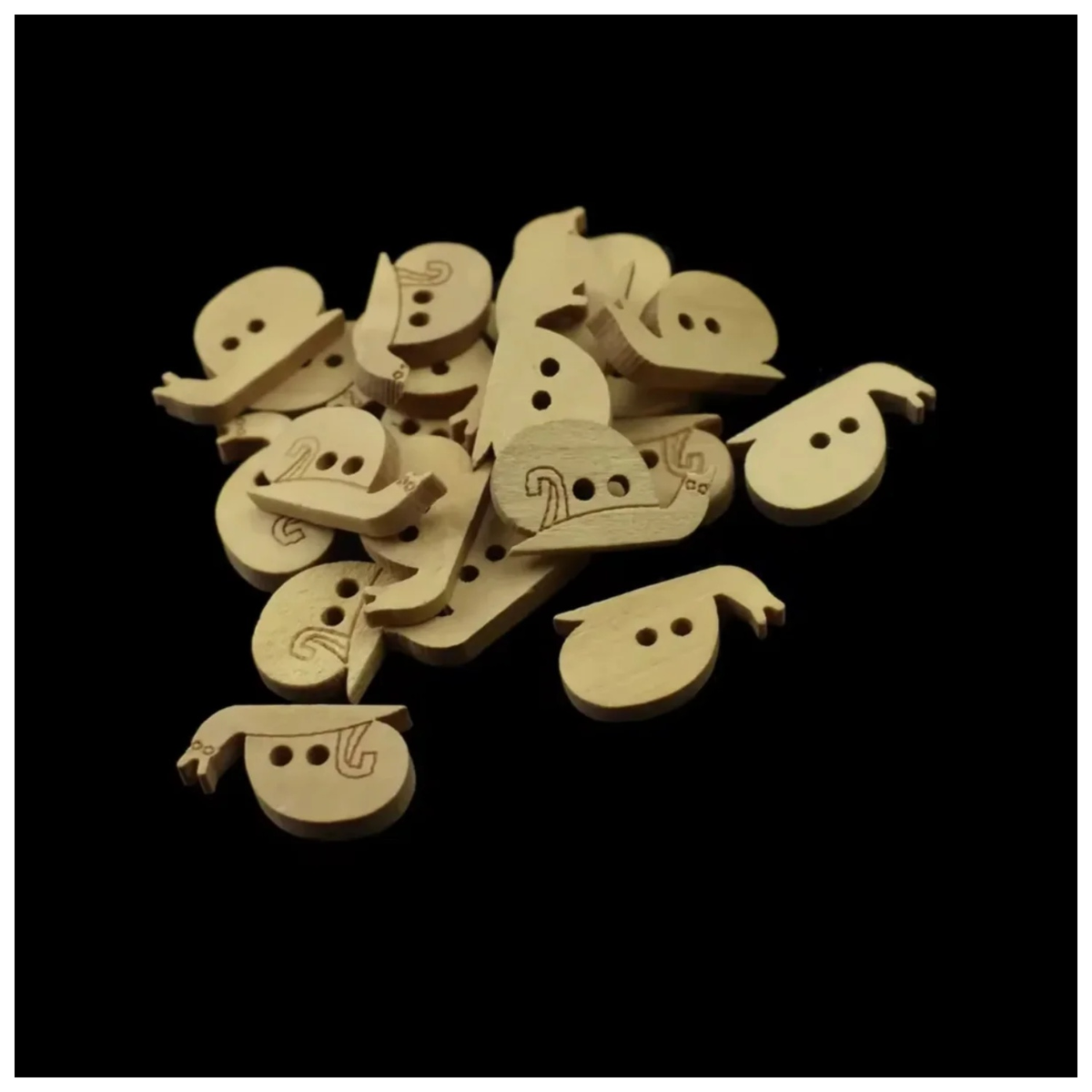 100pcs 20mm Snail Shape Sewing Buttons 2-Hole