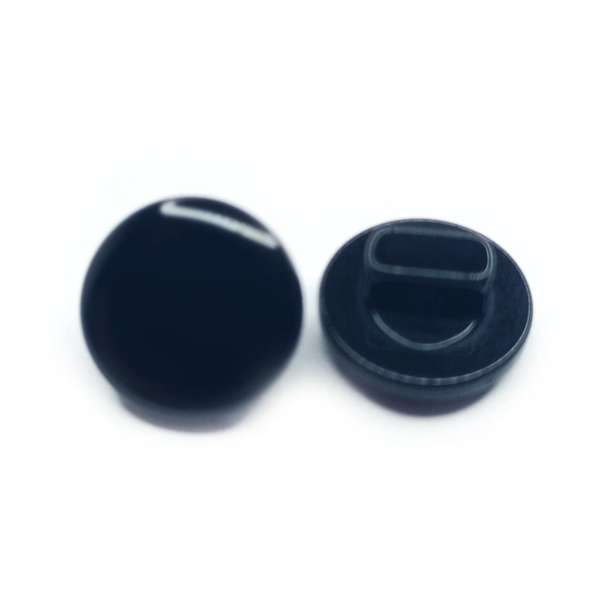 Acrylic Sewing Buttons 11mm Round Transparent Shank – Black / 20, Black / 40