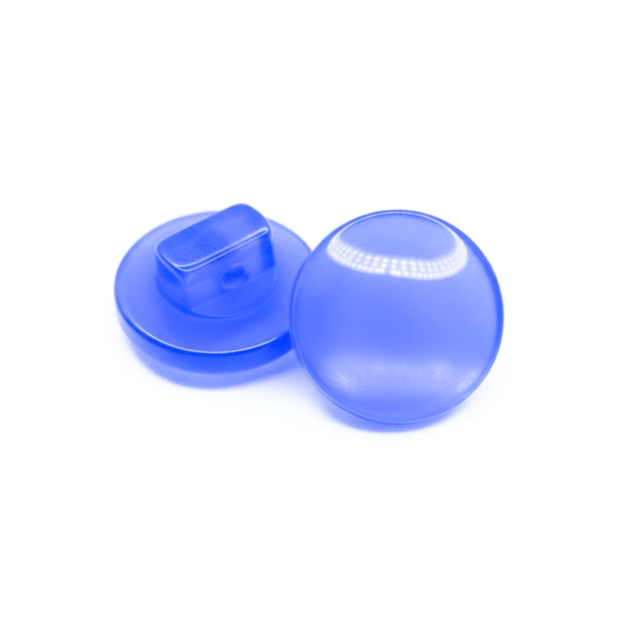 Acrylic Sewing Buttons 11mm Round Transparent Shank – Purple Blue / 20, Purple Blue / 40