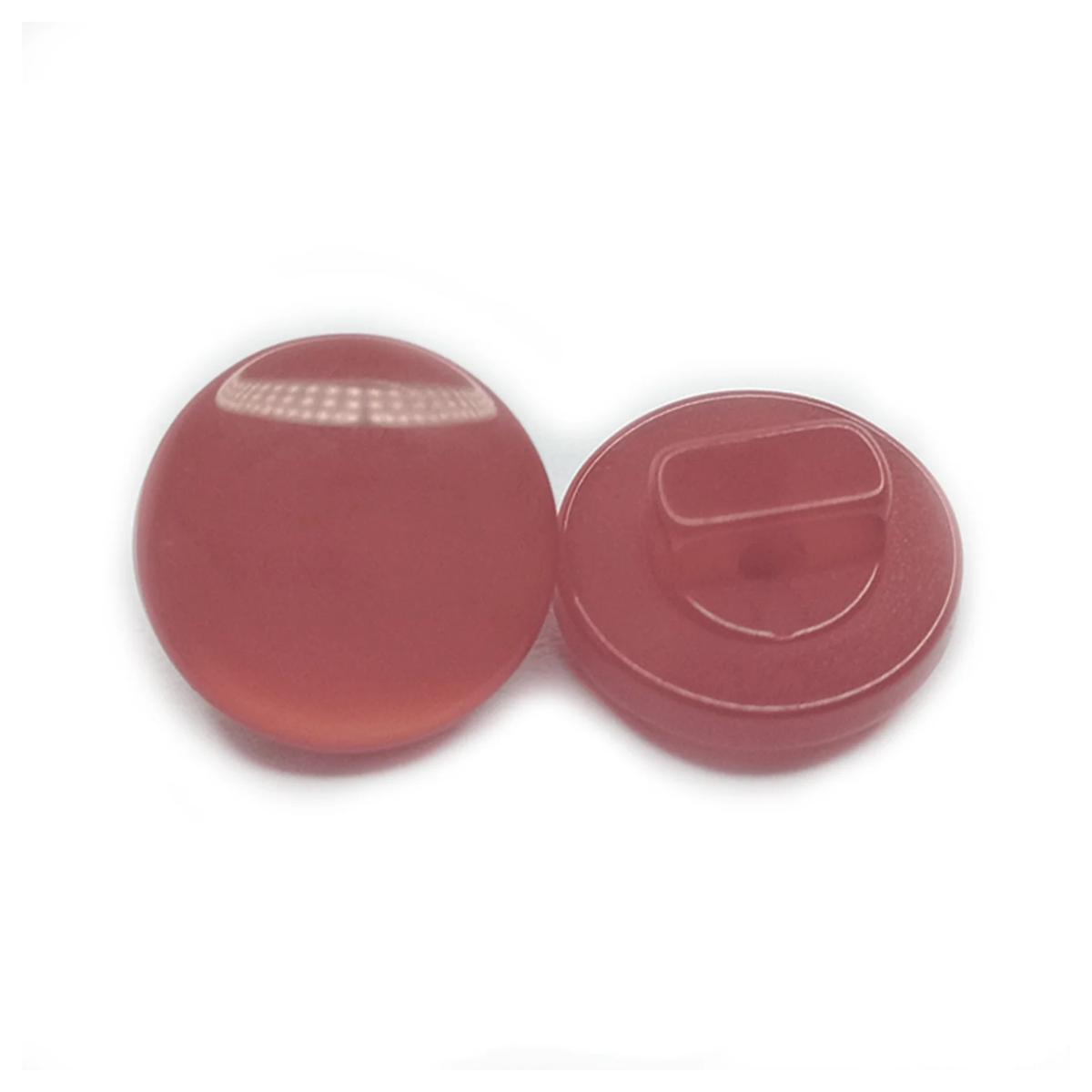 Acrylic Sewing Buttons 11mm Round Transparent Shank – Dark Red / 20, Dark Red / 40