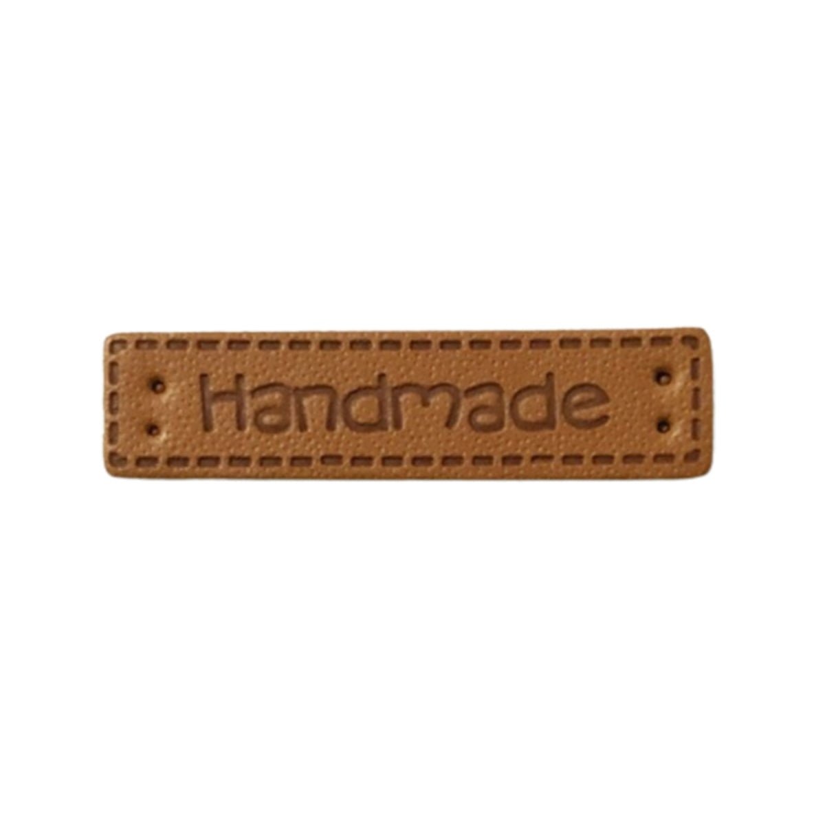 50 Faux Leather Sewing Labels 40mm for Clothing Tags – With Holes