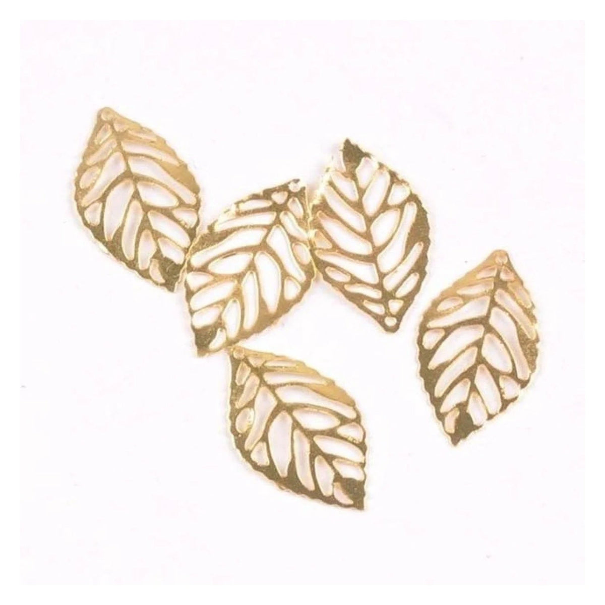 Metal Filigree Leaf Charms 23x14mm – Bronze, Gold, Silver, Mixed – Gold / 50pcs, Gold / 100pcs, Gold / 200pcs