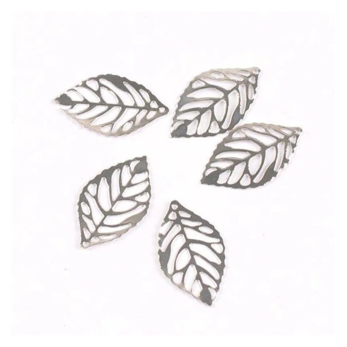 Metal Filigree Leaf Charms 23x14mm – Bronze, Gold, Silver, Mixed – Silver / 50pcs, Silver / 100pcs, Silver / 200pcs