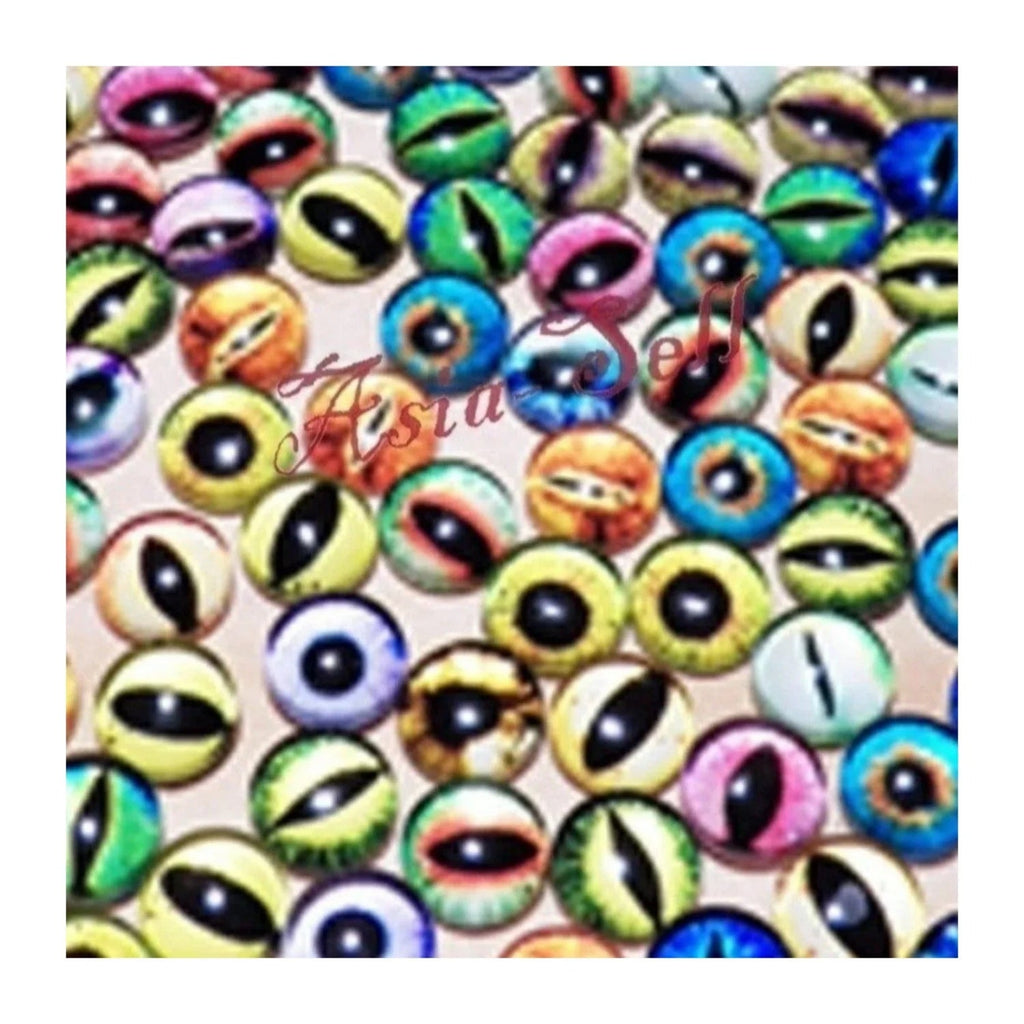 50 Round 10mm Glass Doll Eyes
