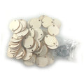 Wooden Circles and Hearts Hanging Decor with Hole Rings – 50pcs – Circles