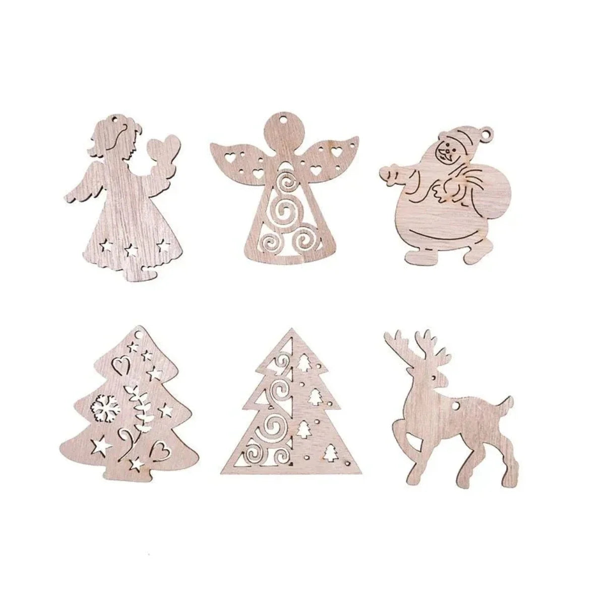 Christmas Wooden Pendant Hanging Ornament with String