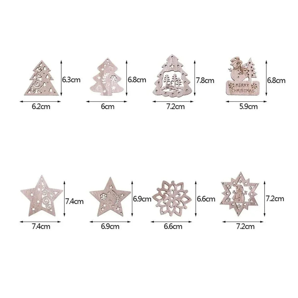 Christmas Wooden Pendant Hanging Ornament with String