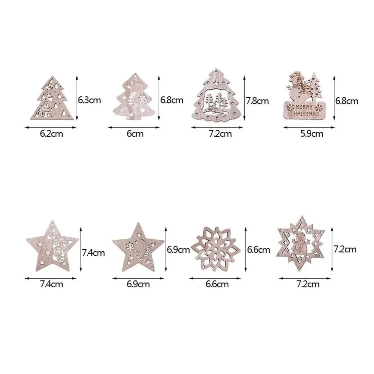 Christmas Wooden Pendant Hanging Ornament with String
