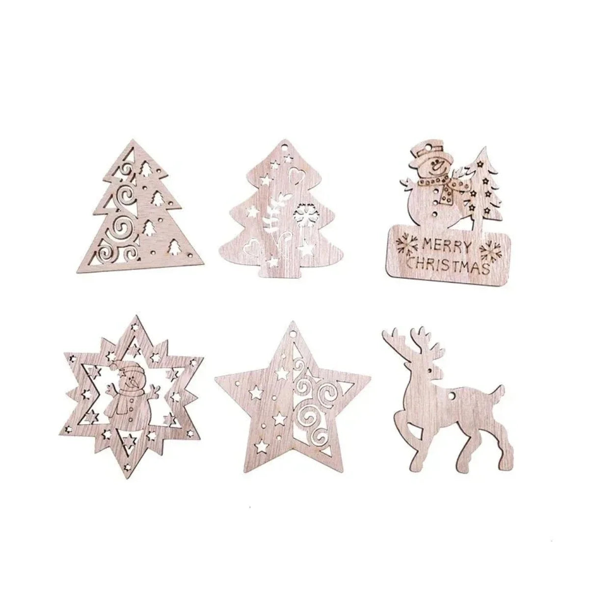 Christmas Wooden Pendant Hanging Ornament with String