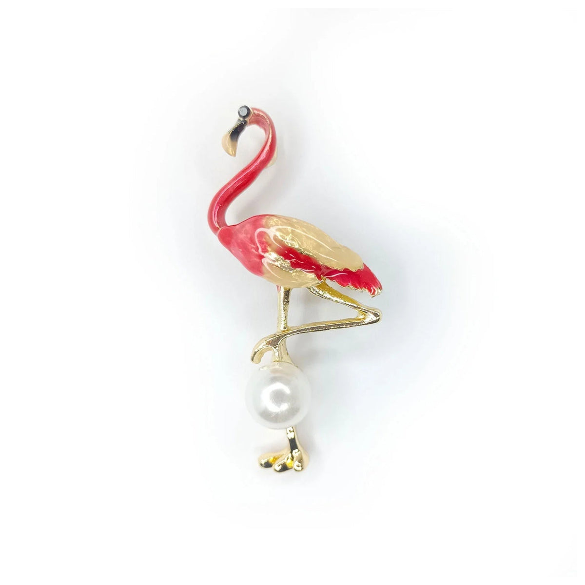 53mm Inlaid Rhinestone Flamingo Brooch Pin Backed – Pink Red Flamingo 53mm