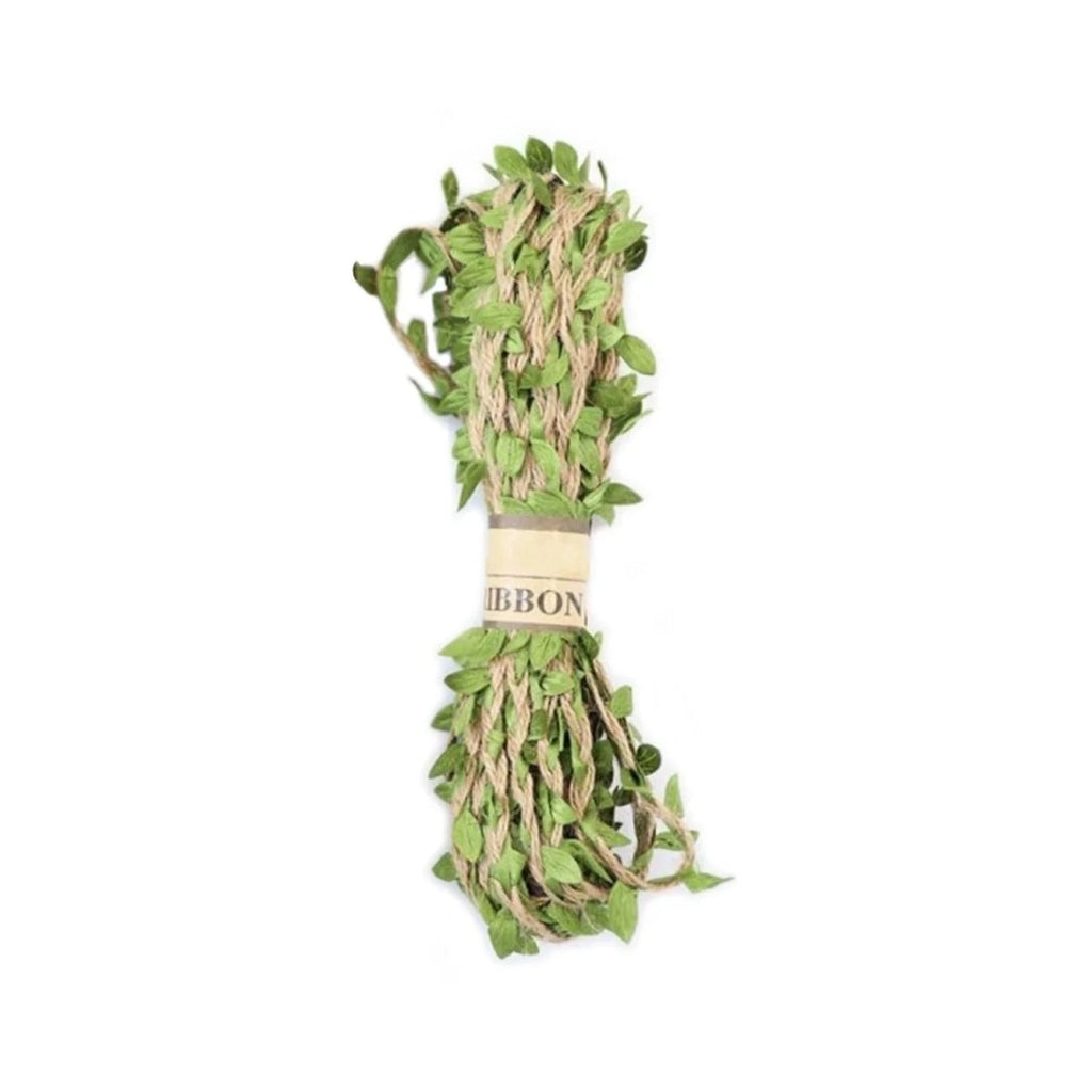 5m Artificial Vine Leaf Hessian Jute Twine Rope