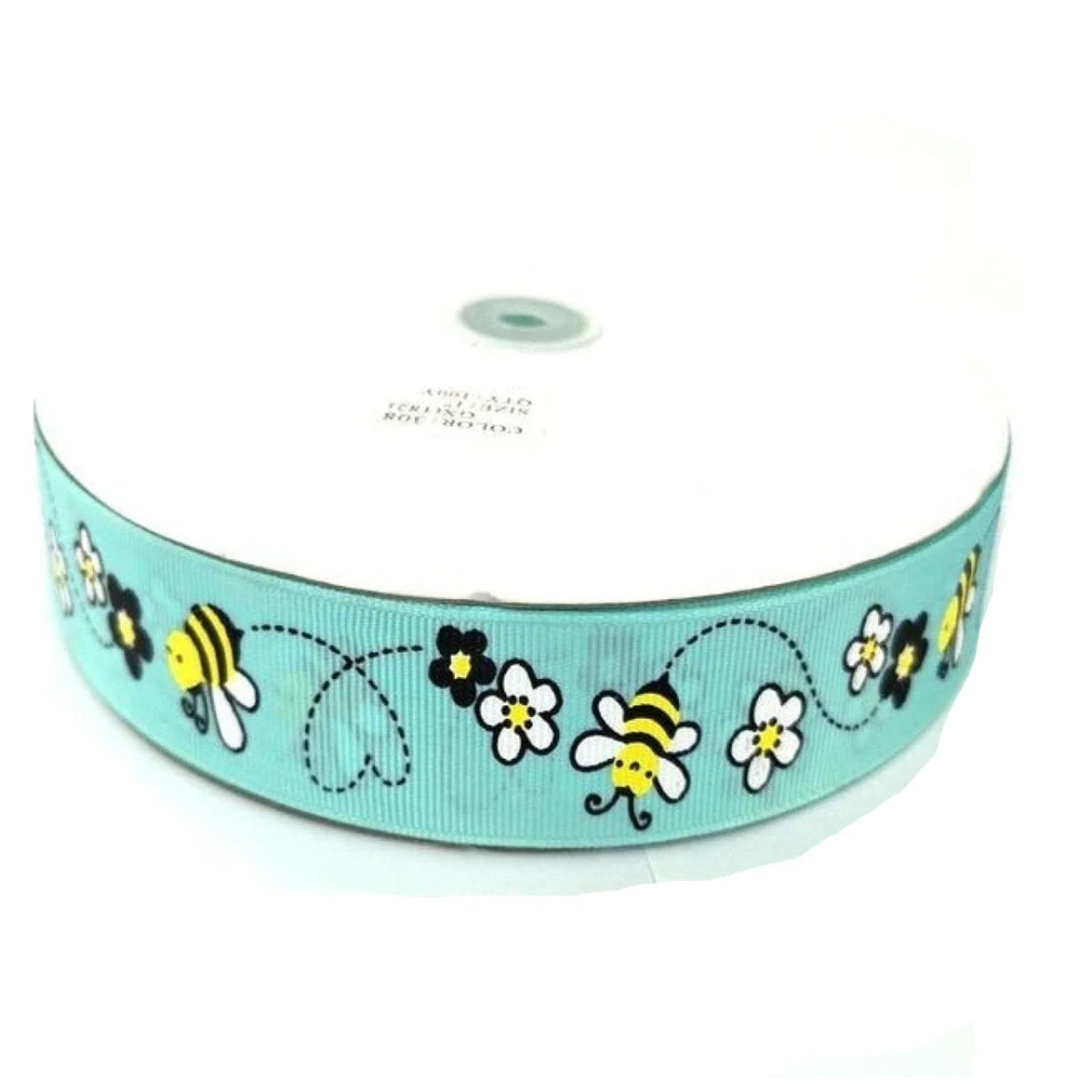 5m Bee Ribbon 25mm Mixed Colours – Cyan-Blue 5m