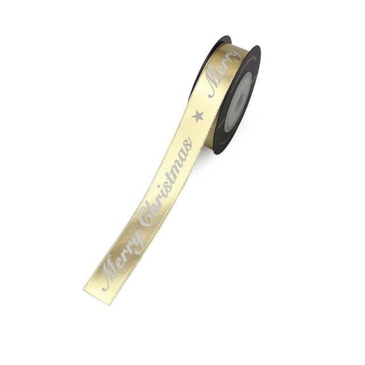 Merry Christmas Gift Wrapping Ribbons Gold Silver 16mm – 16mm Gold