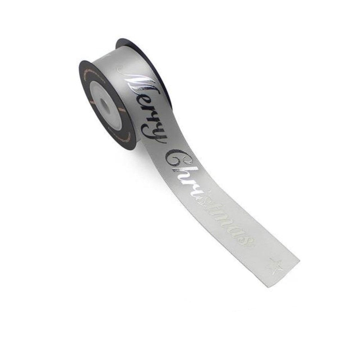 Merry Christmas Gift Wrapping Ribbons Gold Silver 16mm – 25mm Silver