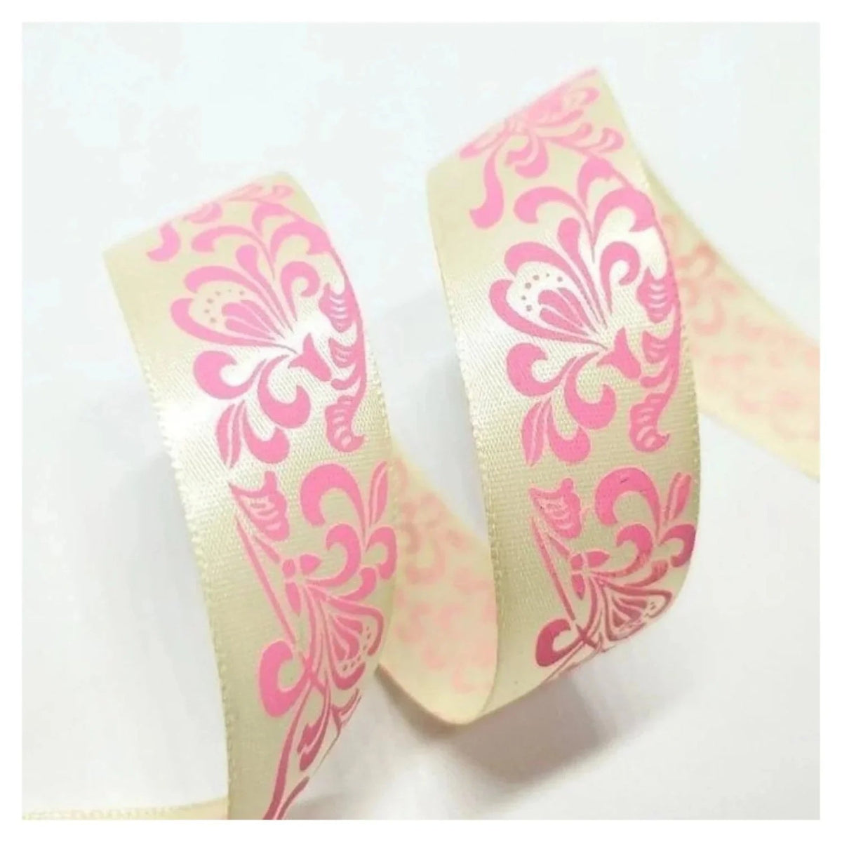 5m Polyester Ribbon 25mm Mixed Colours Pack – Pink and White