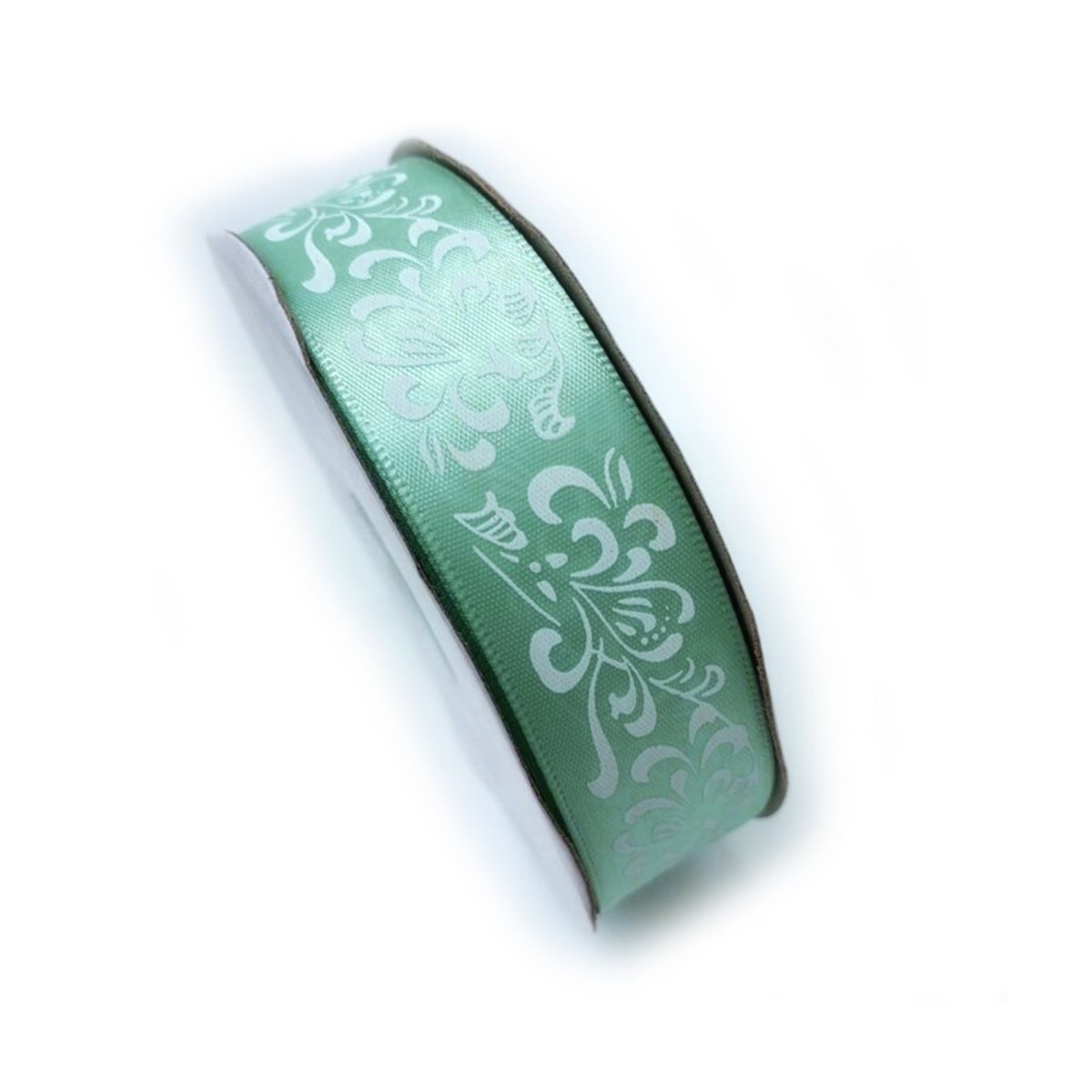 5m Polyester Ribbon 25mm Mixed Colours Pack – White on Green