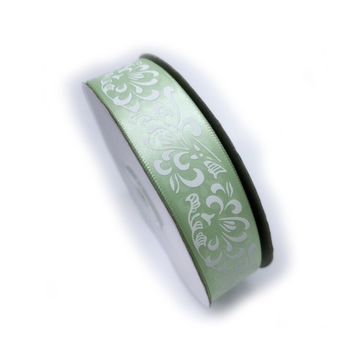 5m Polyester Ribbon 25mm Mixed Colours Pack – White on Light Green