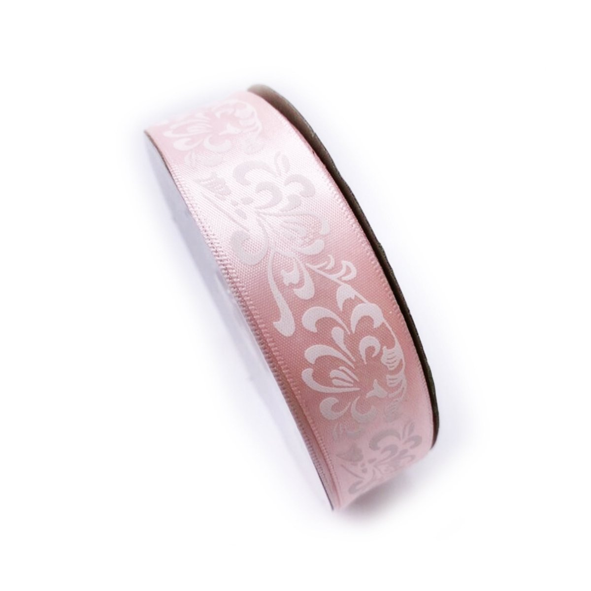 5m Polyester Ribbon 25mm Mixed Colours Pack – White on Light Pink