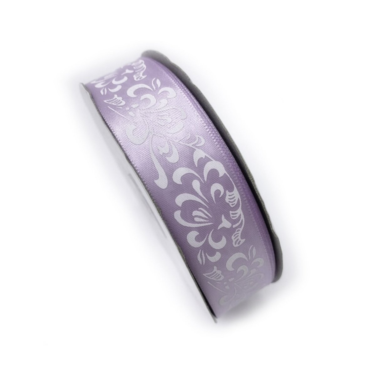 5m Polyester Ribbon 25mm Mixed Colours Pack – White on Light Purple